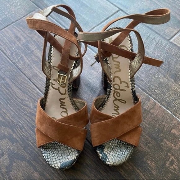 Sam Edelman Snakeprint leather platform shoes size 6 - Picture 2 of 8